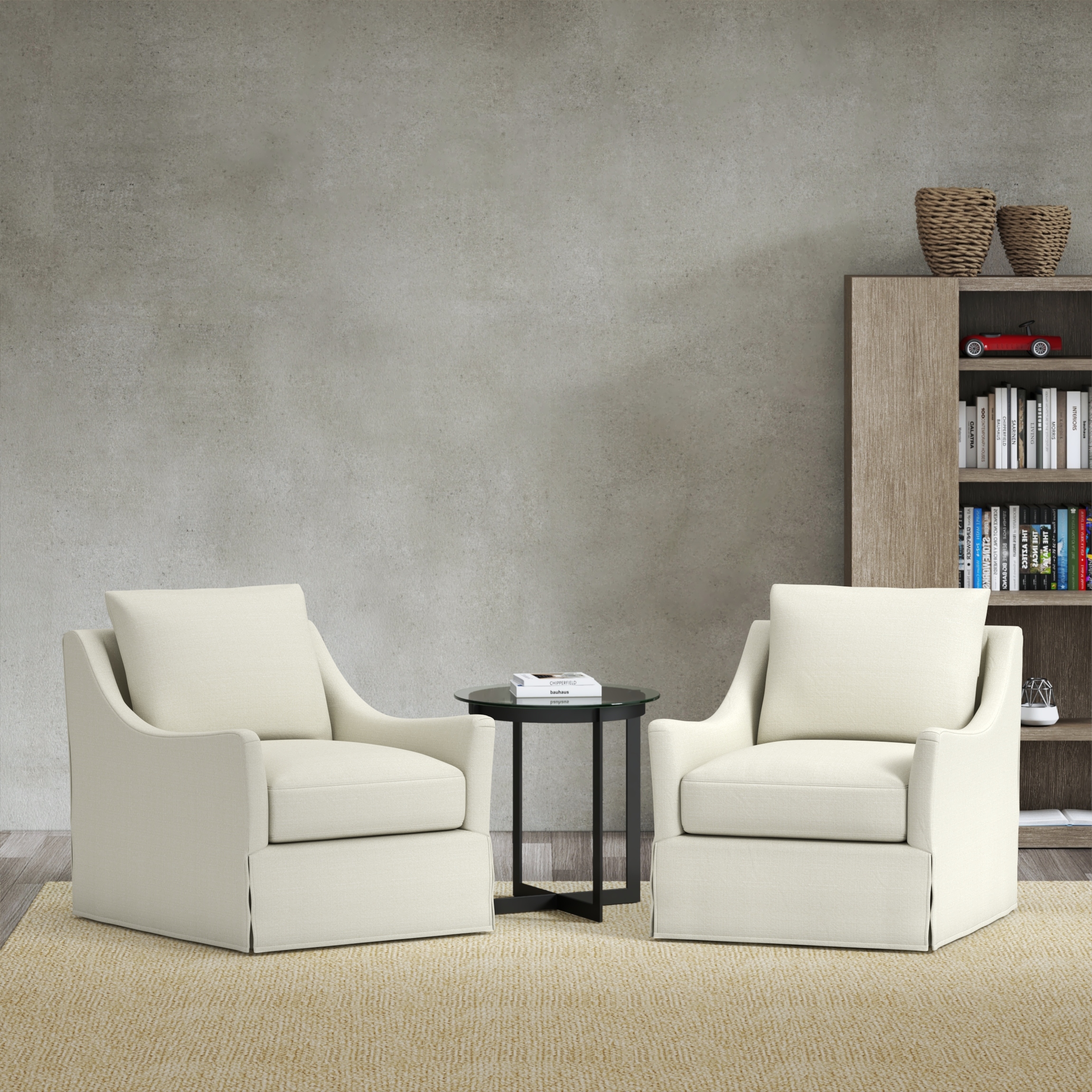 Linen slipcovered hotsell chair